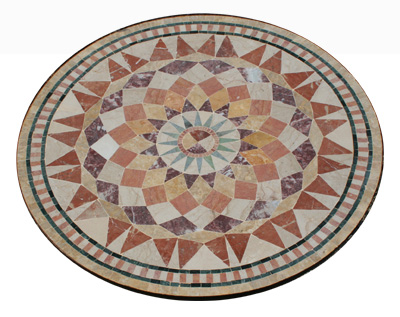 Plateau pour table Mosaïque de marbre motif "Florentine 1"