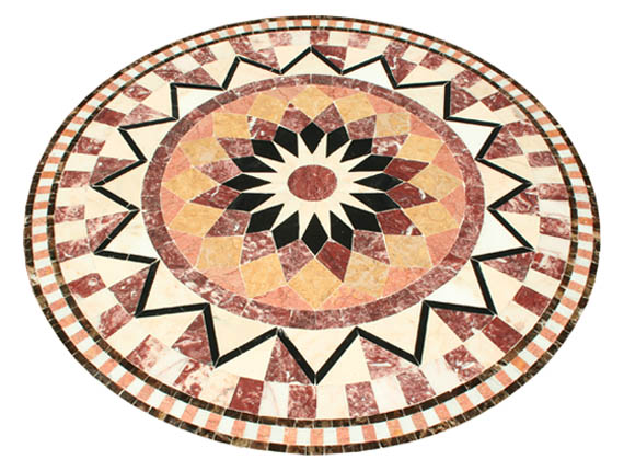 Plateau pour table Mosaïque de marbre motif "Florentine 17"