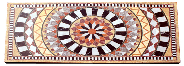 Plateau pour table Mosaïque de marbre motif "Florentine 2"