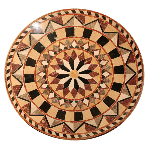 Plateau pour table Mosaïque de marbre motif "Florentine 4"