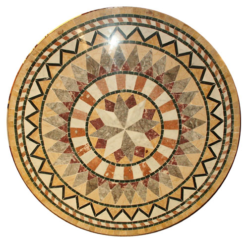 Plateau pour table Mosaïque de marbre motif "Florentine 5"