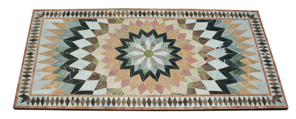 Plateau pour table Mosaïque de marbre motif "Florentine 10"