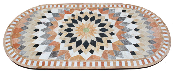 Plateau pour table Mosaïque de marbre motif "Florentine 8"