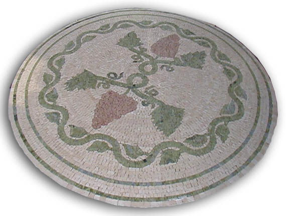 Plateau pour table Mosaïque de marbre Fleur 3 Raisins